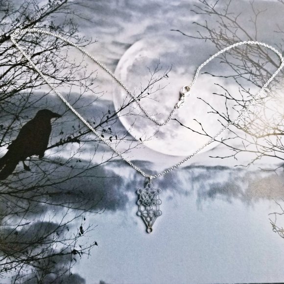 Qabalah / Kabbalah Tree of Life Silver Necklace - Picture 2 of 3